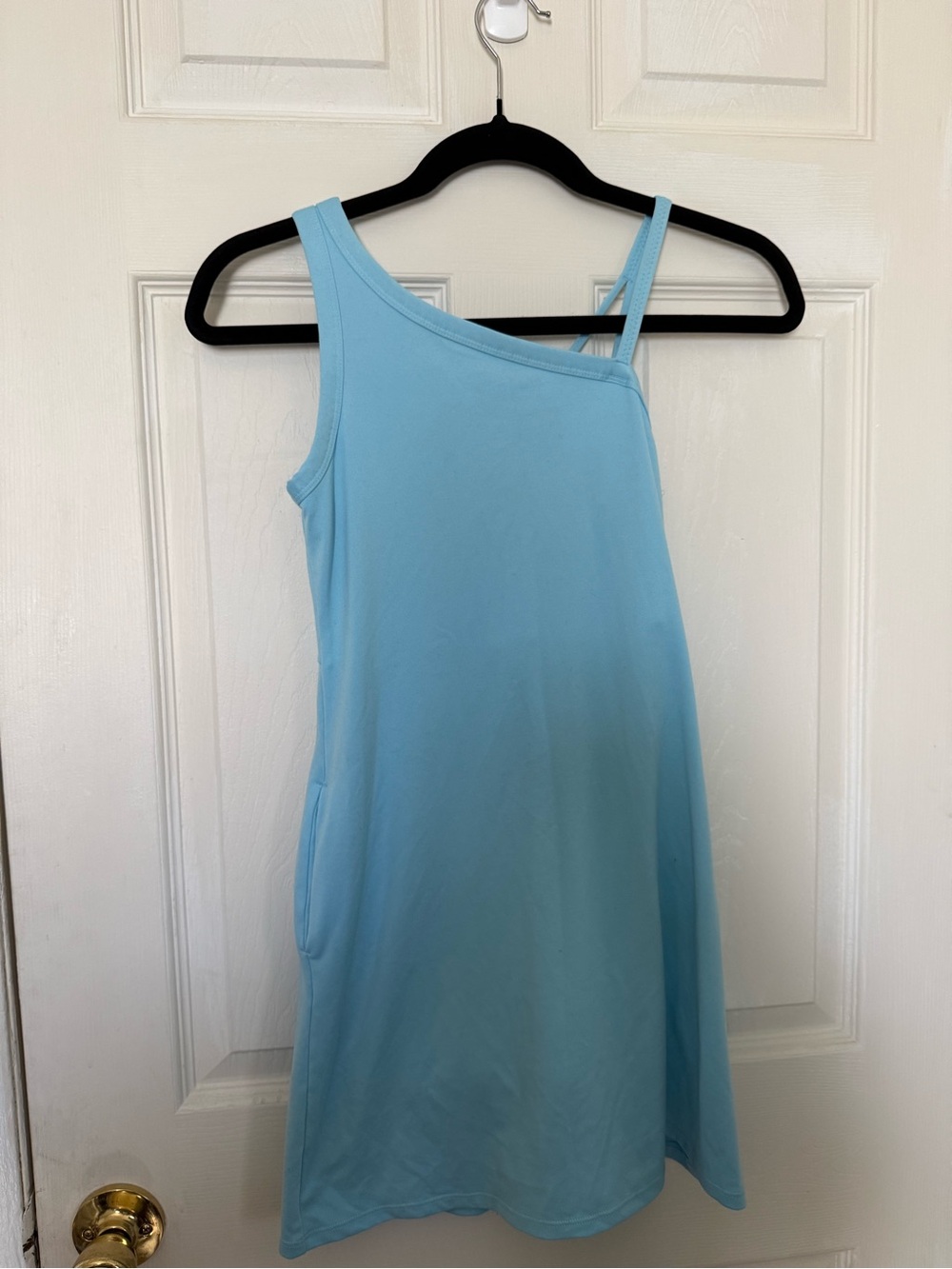 Light Blue One-Shoulder Tank Dress